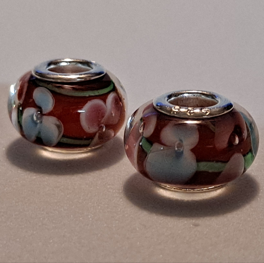 Floral Glass Bead Charms